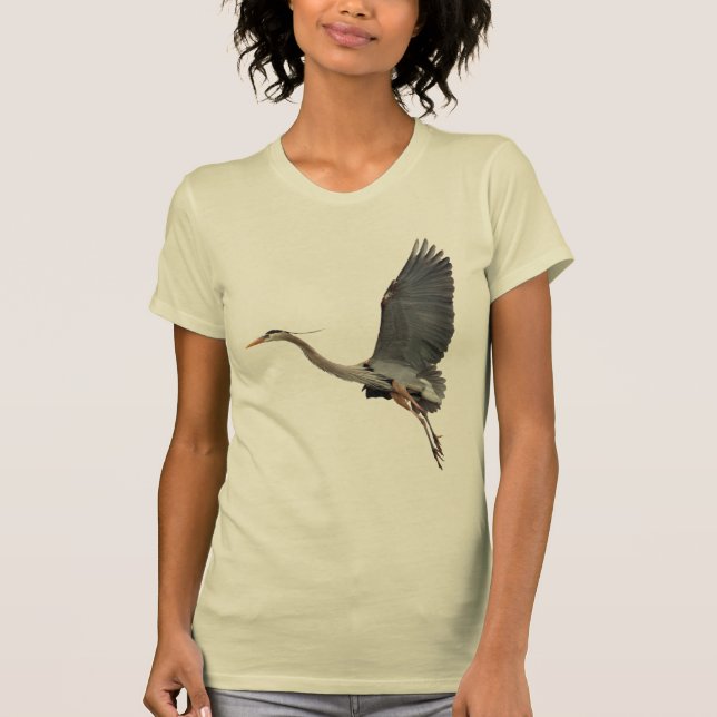 T-shirt Chemise Flying Great Blue Heron Wildlife (Devant)