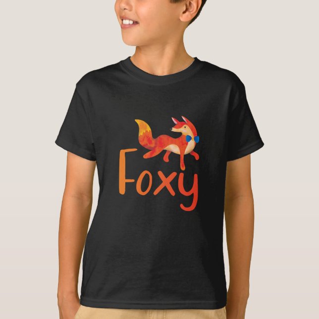 T-shirt Chemise Foxy élégant avec Chemise Fox Illustrée (Devant)