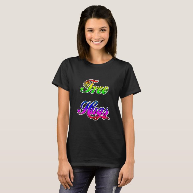 T-shirt Chemise Free Hugs Texte Graffiti (Devant entier)