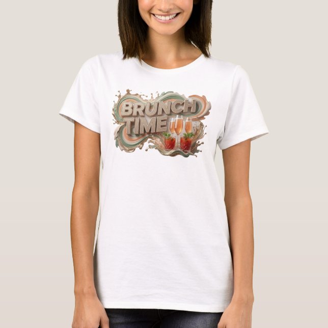 T-shirt Chemise Fresh Orange BRUNCH TIME Statement (Devant)