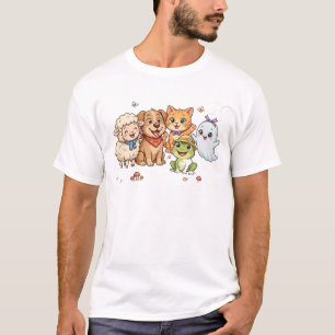 T-shirt Chemise Funny Animal Gang Mouton Chien Chat Gren