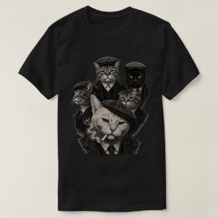 T-shirt Chemise Gangster Chat Vintage – Cadeau Drôle pour 