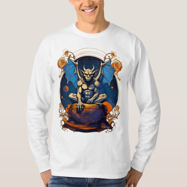 T-shirt chemise Gargoyle, chemise imaginaire, chemise médi (Devant)