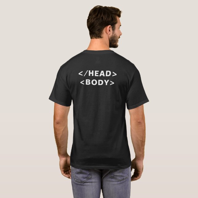 T-shirt Chemise geek corps Html (Dos entier)