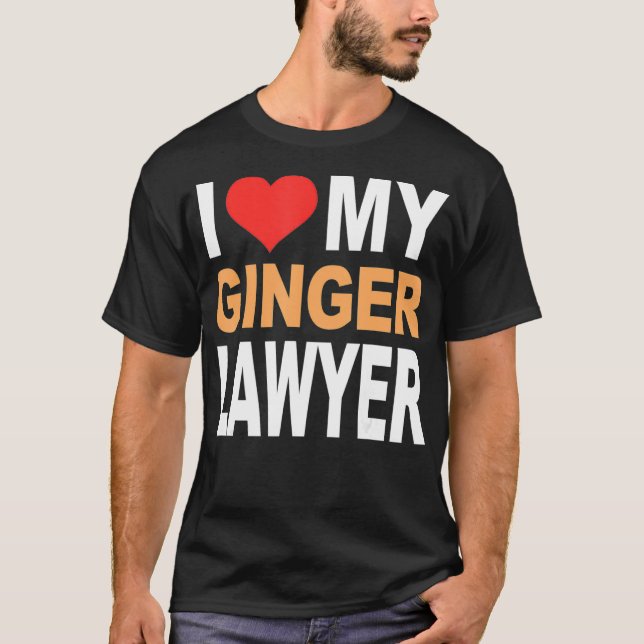 T-shirt Chemise Ginger - J'Aime Mon Avocat Ginger Funny Re (Devant)