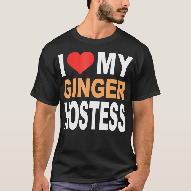 T-shirt Chemise Ginger - J'Aime Mon Ginger Hostess Redhead (Devant)