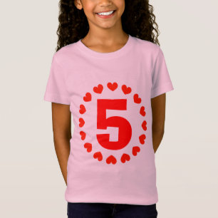 T-Shirt Chemise Girls 5th Birthday   numéro cinq avec le c
