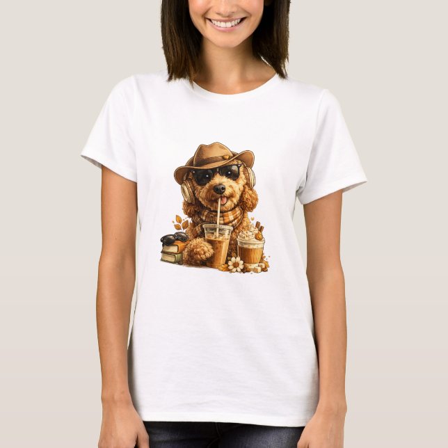 T-shirt Chemise Goldendoodle Café (Devant)