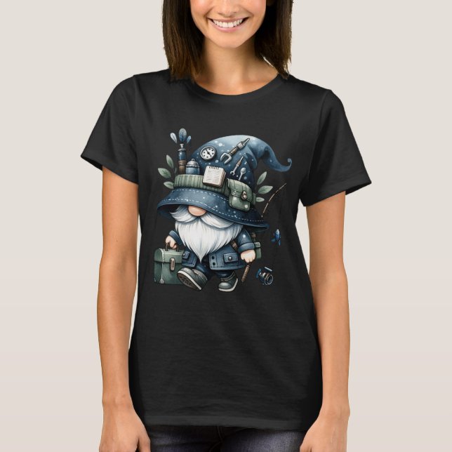 T-shirt Chemise Gone Fishing Gnome (Devant)