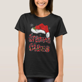 T-shirt Chemise Gramma Claus Santa Chapeau Rouge Buffalo P
