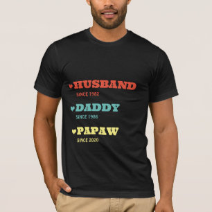 T-shirt Chemise grand-père personnalisée avec dates