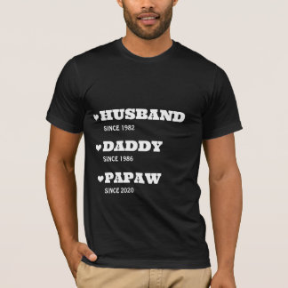 T-shirt Chemise grand-père personnalisée avec dates