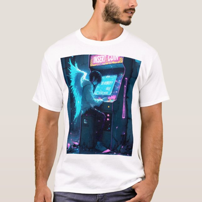 T-shirt Chemise graphique à thème cyber punk animé (Devant)