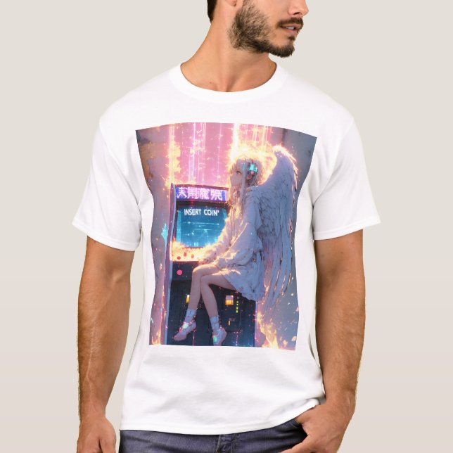 T-shirt Chemise graphique à thème cyber punk animé (Devant)