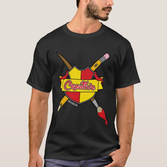 T-shirt Chemise graphique créative blason Screwball (Devant)
