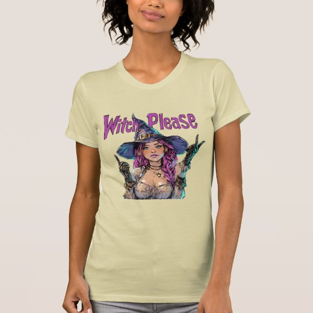 T-shirt Chemise graphique de Halloween « Witch Please » –  (Devant)