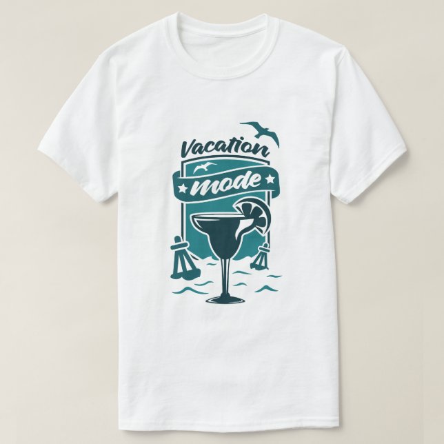 T-shirt Chemise Graphique Décontractée en Mode Vacances d' (Design devant)