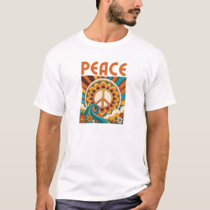 T-shirt Chemise graphique Retro Peace