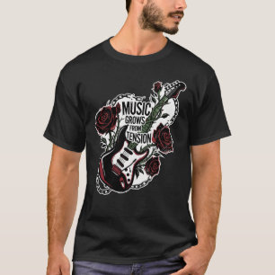 T-shirt Chemise Graphique Rock Guitare Tension Musicale
