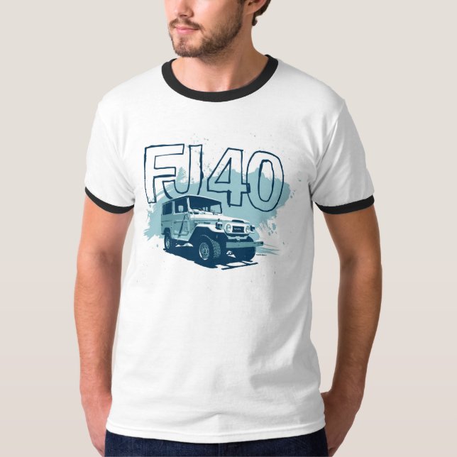 T-shirt Chemise graphique turquoise de chemise de FJ40 (Devant)