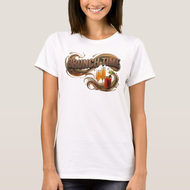 T-shirt Chemise graphique « Witty Orange BRUNCH TIME » (Devant)