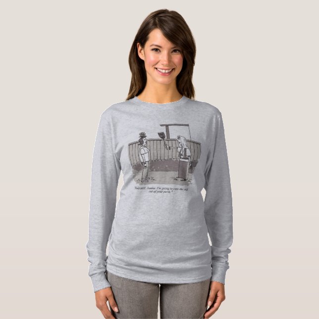 T-shirt Chemise grise à manches longues pour femmes Evil P (Devant entier)