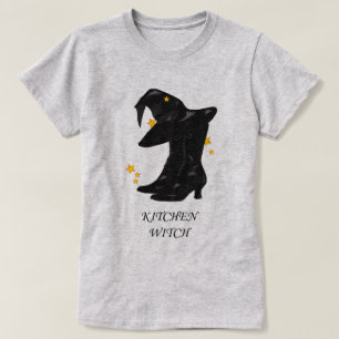 T-shirt Chemise grise basique Halloween sorcière de cuisin