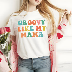 T-shirt Chemise Groovy comme ma maman, Maman et fille rétr