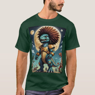 T-shirt Chemise guerrière Afro Dinosaur