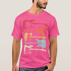 T-shirt Chemise guitare. Cadeau De Style Rétro Pour Guitar