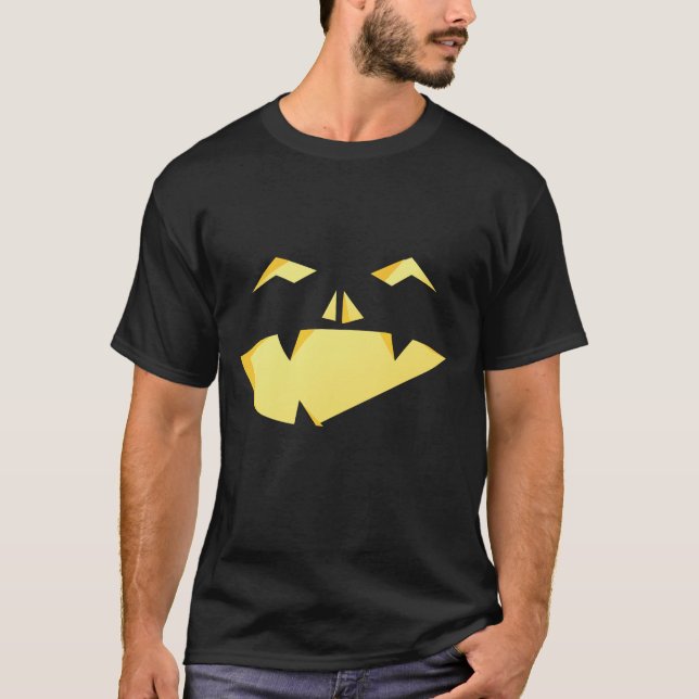 T-shirt Chemise Halloween à visage drôle Jack-o'-lantern (Devant)