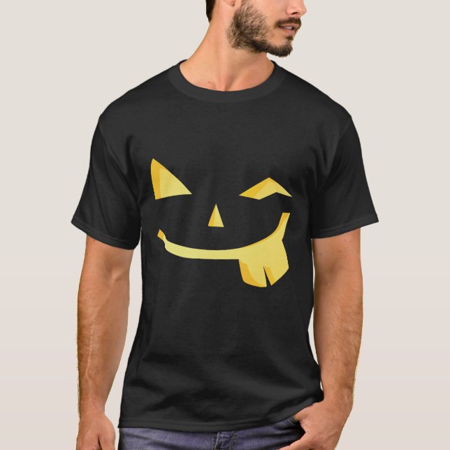 T-shirt Chemise Halloween à visage drôle Jack-o'-lantern (Devant)