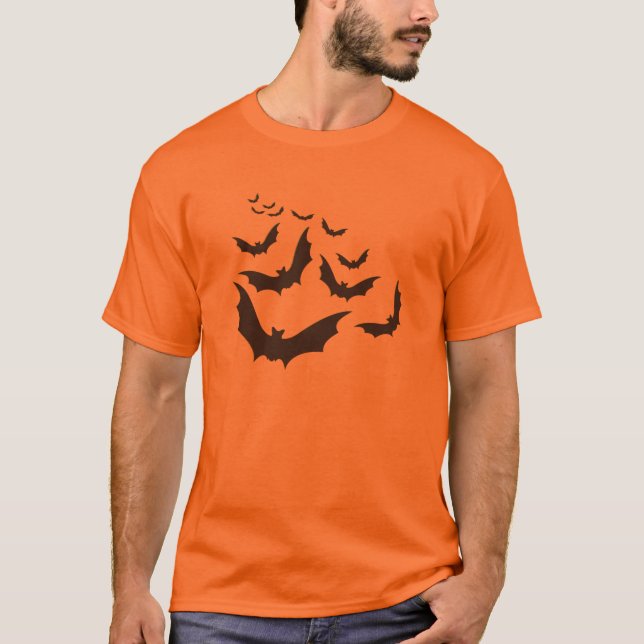 T-shirt Chemise Halloween Bats Volants (Devant)