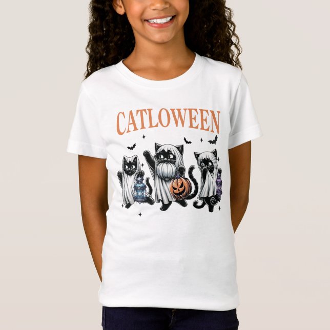 T-Shirt Chemise Halloween Catloween (Devant)
