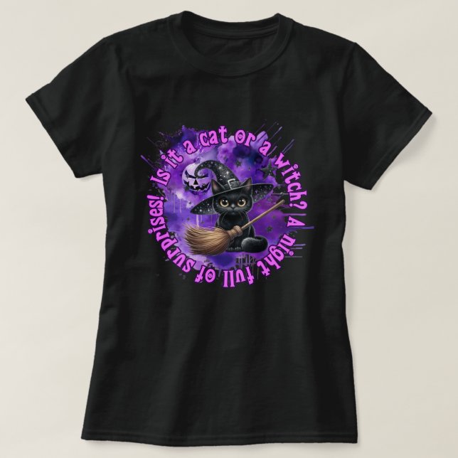 T-shirt Chemise Halloween Chat (Design devant)