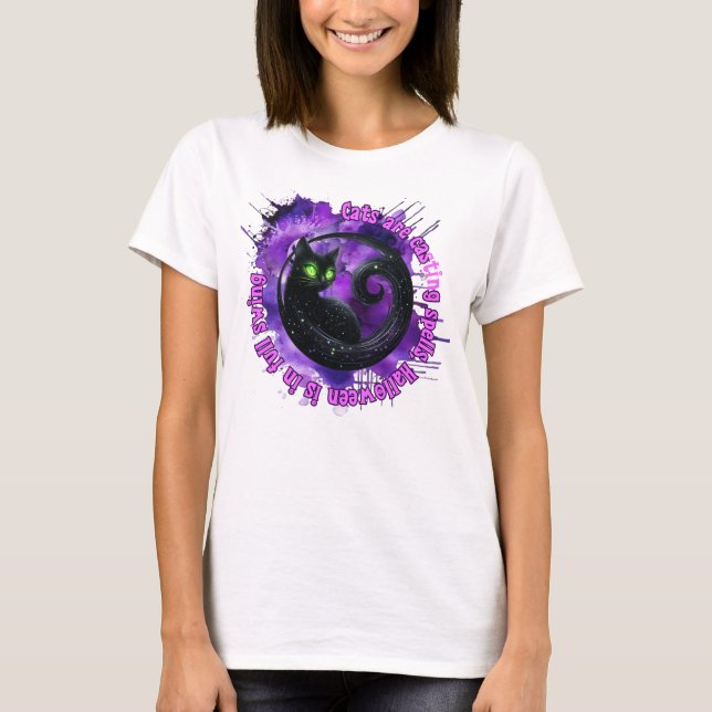 T-shirt Chemise Halloween Chat (Devant)