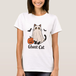 T-shirt Chemise Halloween Chat Fantôme Maman Chat Mignon