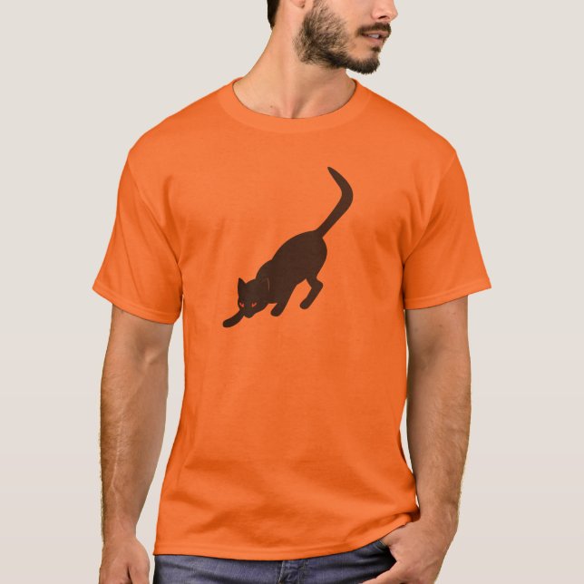 T-shirt Chemise Halloween chat noir (Devant)