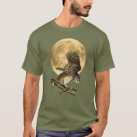 Chemise Halloween de lune de hibou barré d'Audubon