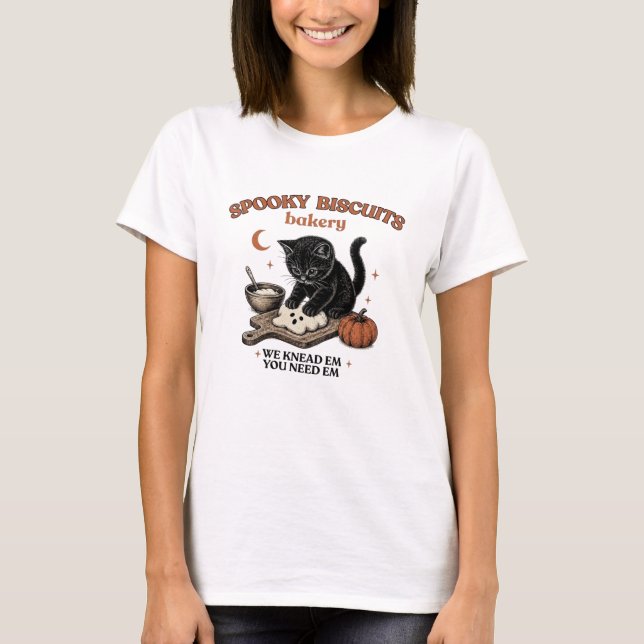 T-shirt Chemise Halloween Kitty Biscuits | Chat Noir Citro (Devant)