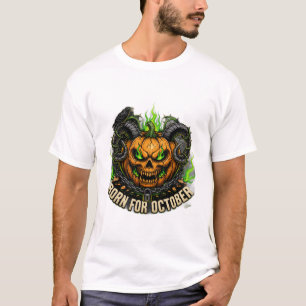 T-shirt Chemise Halloween Né Pour Octobre