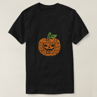 T-shirt Chemise Halloween Pumpkin Word Art