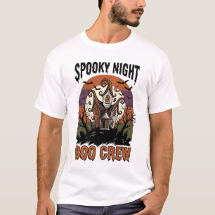 T-shirt Chemise Halloween Vintage Boo Night Maison Hantée