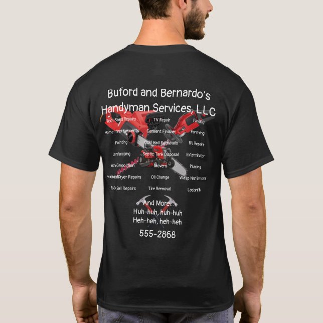 T-shirt Chemise Handyman Services LLC de Buford et Bernard (Dos)