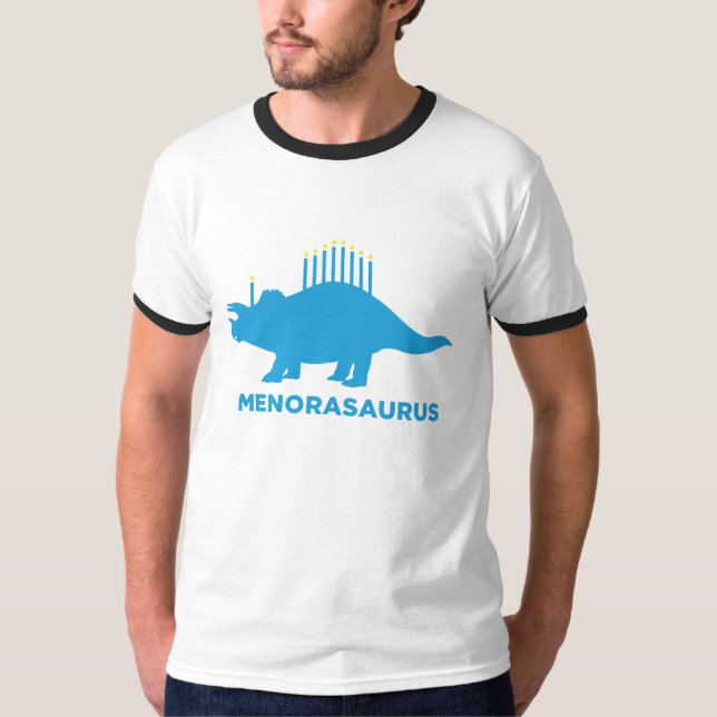 T-shirt Chemise Hanoukka Menorasaurus Menorah Dinosaur (Devant)