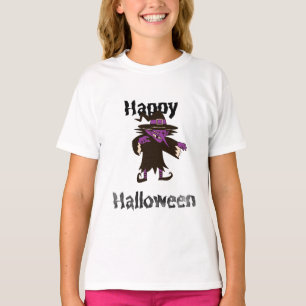 T-shirt Chemise Happy Halloween Sorcières Filles