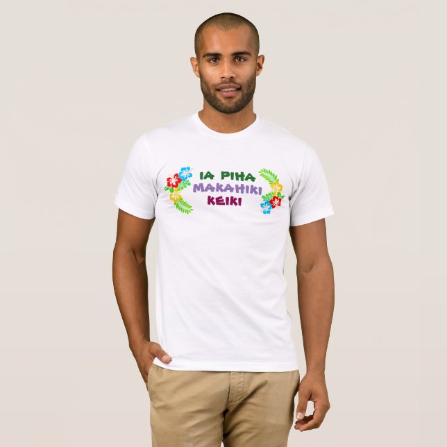 T-shirt Chemise hawaïenne d'anniversaire de garçon (Devant entier)