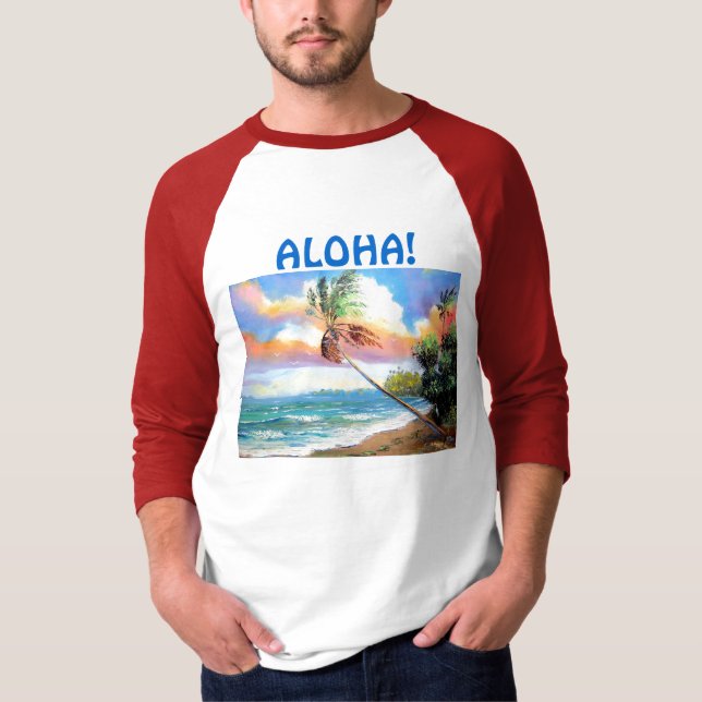 T-shirt Chemise hawaïenne tropicale (Devant)