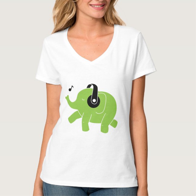 T-shirt Chemise heureuse d'éléphant de danse (Devant)