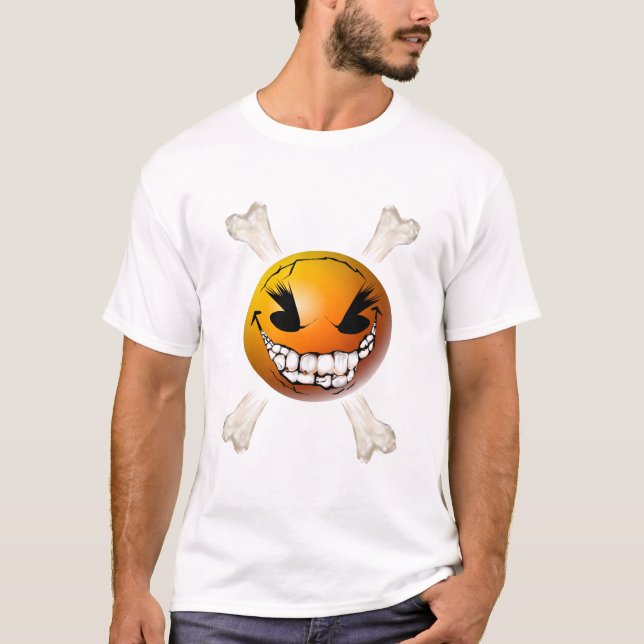 T-shirt Chemise heureuse et mauvaise de visage (Devant)